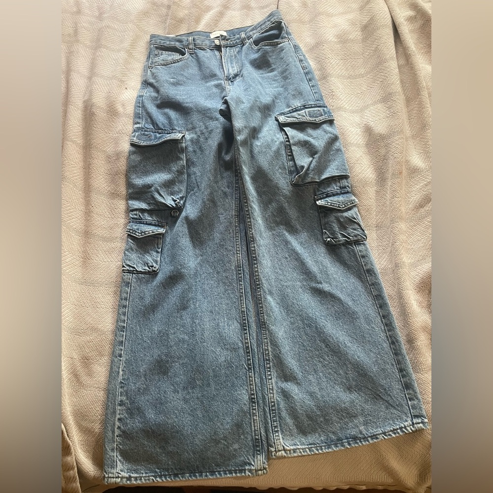 PacSun Light Blue Denim wide leg cargo jeans